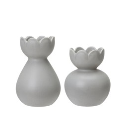ALANNA Hyacinth vase S/2 Light Grey Matt - Light Grey Matt - 11x16 11x13cm