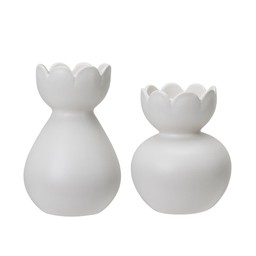 ALANNA Vase S/2 White Matt - White Matt - 11x16 11x13cm