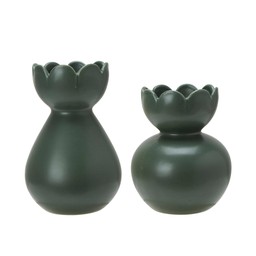 ALANNA Vase S/2 Green Matt - Green Matt - 11x16 11x13cm