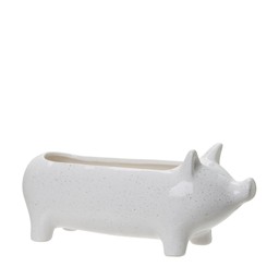 KIM Planter Pig White Melange - White Melange - 40x11x16cm