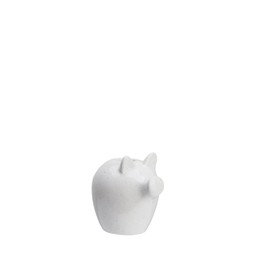 KIM Candle Holder Pig White Melange - White Melange - 9x8x9cm