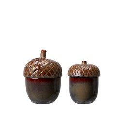 PINE CONE Candle S/2, 15h Brown Melange - Brown Melange - 10x14 8x11cm
