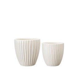 SIGRID Pot S/2 White Matt - White Matt - 16x17 14x14cm