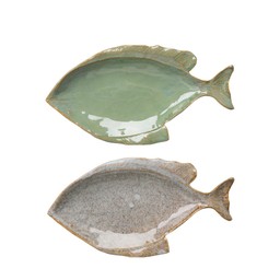 GALIA Fish Plate Mix Grey, Green - Grey, Green - 23x13x3cm