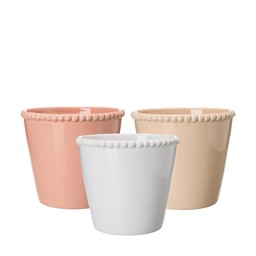 LOVISA Kruka Mix Vit, Aprikos, Persikorosa - Vit, Aprikos, Persikorosa - 14x12cm