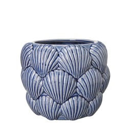 GALIA Shell Pot Blue - Blue - 15x13cm