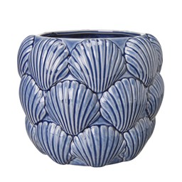 GALIA Shell Pot Blue - Blue - 18x16cm
