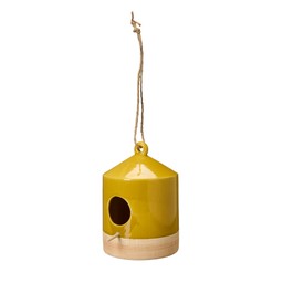LOLA Bird House Yellow/Natural - Yellow/Natural - 13x18+20cm
