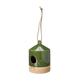 LOLA Bird House Green/Natural - Green/Natural - 13x18+20cm