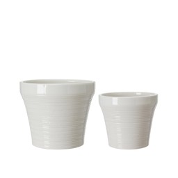 ERIKA Pot S/2 White - White - 18x16 15x13cm