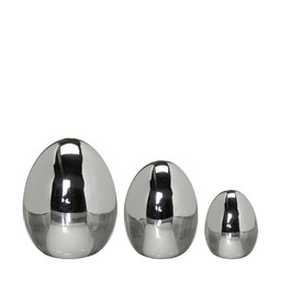 TESSA Påskägg 3/S Silver - Silver - 7x9 6x8 4x6cm
