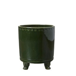 BL Pot w foot Green Melange - Green Melange - 13x15cm