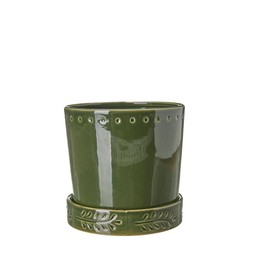 JUNI Pot Green Melange - Green Melange - 13x14cm