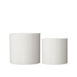 SIMONA Pot S/2 White - White - 21x20 19x18cm