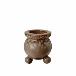 ANYA Candle Holder Brown Melange - Brown Melange - 9x10cm