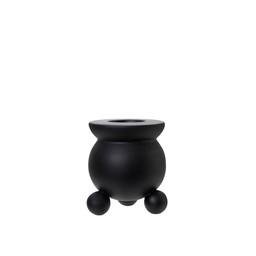 ANYA Candle Holder Black Matt - Black Matt - 9x11cm