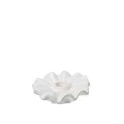 EVELINA Candle Holder White - White - 12x3cm