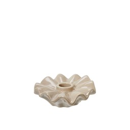 EVELINA Candle Holder Beige - Beige - 12x3cm