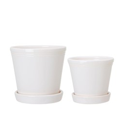 EMELINA Kruka m fat 2/S Vit - Vit - 15x14 13x12cm