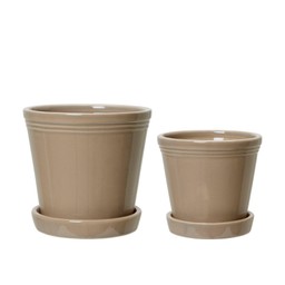EMELINA Kruka m fat 2/S Beige - Beige - 15x14 13x12cm