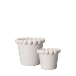 MARY Pot S/2 White - White - 16x14 13x11cm