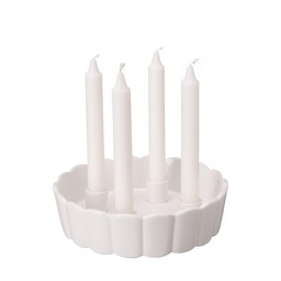 EDNA Candle Holder White - White - 22x6cm