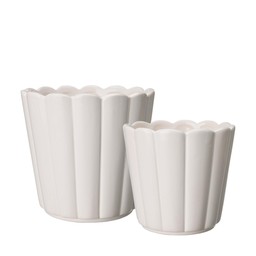 EDNA Pot S/2 White - White - 17x15 14x13cm