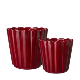 EDNA Pot S/2 Red - Red - 17x15 14x13cm