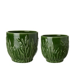 AXELINA Pot S/2 Green Melange - Green Melange - 16x14 14x13cm