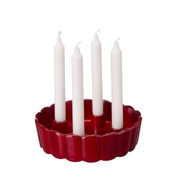 EDNA Candle Holder Red - Red - 22x6cm