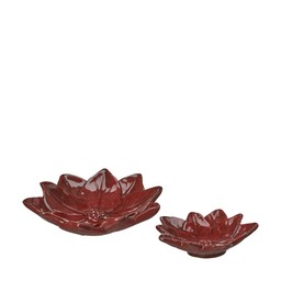 PONSE Saucer S/2 Red Melange - Red Melange - 19x5 14x4cm