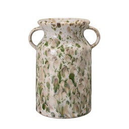 AMANDA Vase Offwhite/Green Melange - Offwhite/Green Melange - 15x11x19cm