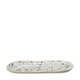 AMANDA Plate Offwhite/Green Melange - Offwhite/Green Melange - 29x12x3cm