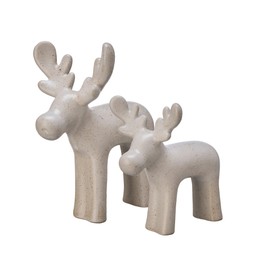 MALTE DEER S/2 White Melange - White Melange - 13x9x16 10x8x12cm