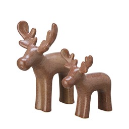 MALTE DEER S/2 Brown Melange - Brown Melange - 13x9x16 10x8x12cm