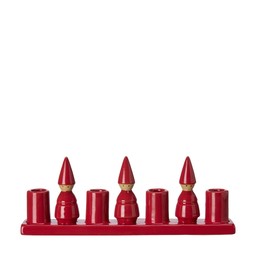 SANTA Candle Holder Red - Red - 31x5x11cm