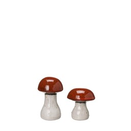 ELIN Mushroom S/2 Red Melange/Offwhite - Red Melange/Offwhite - 6x10 6x7cm