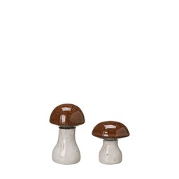 ELIN Mushroom S/2 Brown Melange/Offwhite - Brown Melange/Offwhite - 6x10 6x7cm
