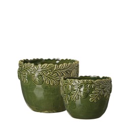 KLARA Pot S/2 Green Melange - Green Melange - 16x13 14x11cm