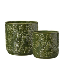 KLARA Pot S/2 Green Melange - Green Melange - 19x19 15x15