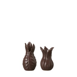 NADJA Vase S/2 Dark Brown - Dark Brown - 8x15 7x13cm