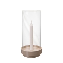 METTE Candle Holder Beige - Beige - 13x5+27cm
