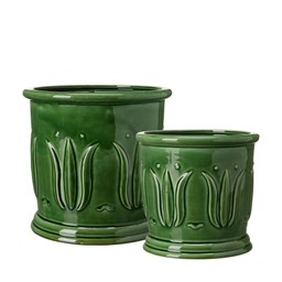INGA Pot S/2 Green Melange - Green Melange - 19x17 15x15cm
