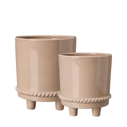 LOVA Pot S/2 Beige - Beige - 16x18 15x15cm