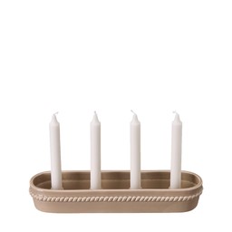 LOVA Candle Holder Beige - Beige - 38x11x6cm