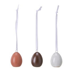 MIMMI Ägg Hängande Mix Vit, Rosa, Mörkbrun - Vit, Rosa, Mörkbrun - 2,5cm
