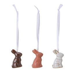 MIMMI Kanin Hängande Mix Vit, Rosa, Mörkbrun - Vit, Rosa, Mörkbrun - 3cm