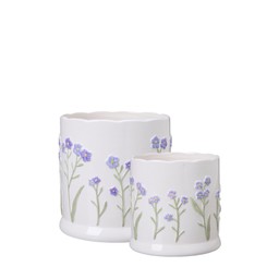 POPPY Pot 2/S White/Blue - White/Blue - 18x18 13x14cm