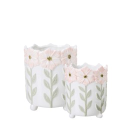 ISABELLA Pot S/2 Pink - Pink - 15x17 12x14cm