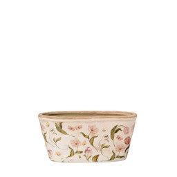 ROSITA Planter Oval White/Pink - White, Pink - 22x10x11cm